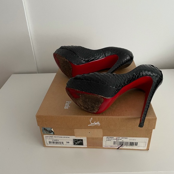 Christian Louboutin Lady Peep 150 Python Pumps - Picture 7 of 8